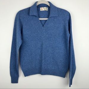 Hawico Scotland Cornflower Collared Wool Sweater